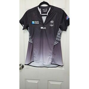 NEW BLK Fiji Rugby World Cup 2015‎ Jersey Women 12 Black Grey Ombre Active Shirt